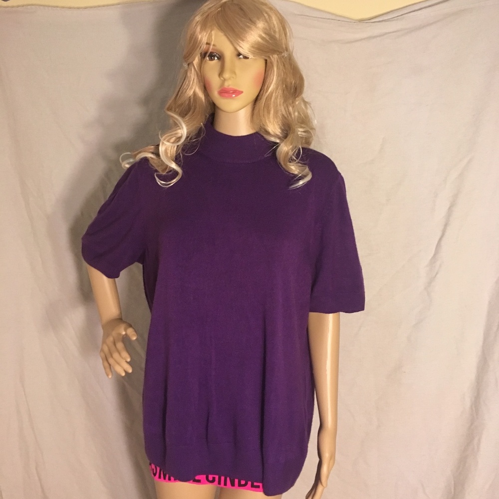 EUC APPLESEED'S Women's 3X purple short sleeve top - Picture 2 of 5